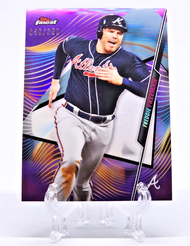 2020 TOPPS FINEST FREDDIE FREEMAN #47 PURPLE REFRACTOR 46/250 BRAVES