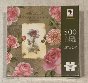 African American Expressions Puzzle Matthew 19:26 500 pc 18”x 24” Factory Sealed - Picture 1 of 6