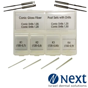 Zahn Kegelglas Faser Pfosten Set 40-teilig mit Installation 4 Bohrer endodontisch - Bild 1 von 7