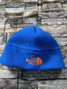 New The North Face Small Youth Winter Hat Blue Orange - Picture 1 of 7