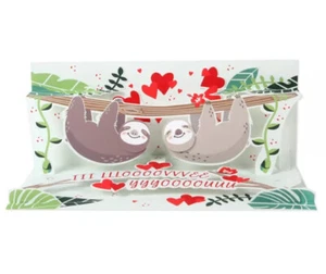 Tarjeta de felicitación panorámica 3D del Día de San Valentín - Amor perezoso - Imagen 1 de 4