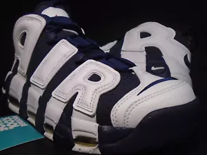 NIKE AIR MORE UPTEMPO SCOTTIE PIPPEN OLYMPIC WHITE NAVY BLUE GOLD 414962-104 9 - Picture 1 of 12