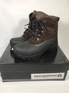 NEW MENS WEATHERPROOF RANGE II THINSULATE LEATHER DUCK BOOT, BROWN, SIZE 8M Z4 - Picture 1 of 7