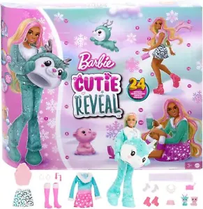 Barbie Cutie Reveal Advent Calendar Doll & 24 Surprises Holiday Christmas HJX76 - Picture 1 of 6