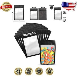 400 Pack Smell Proof Resealable Mylar Bags - 3x4 Inches for Storage & Packaging - Picture 1 of 10