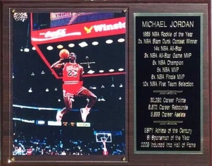 Michael Jordan Chicago Bulls Slam-Dunk Contest 12x15 Stats Plaque - Picture 1 of 1