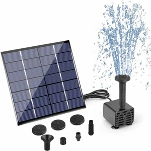 Solar Powered Water Fountain Pump w/ 4 Nozzles Fountain Kit for Bird Bath,Ponds - Picture 1 of 9