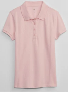 Gap Girls Uniform Stretch Pique Polo Shirt Pink Size XL 12 NWT - Picture 1 of 2