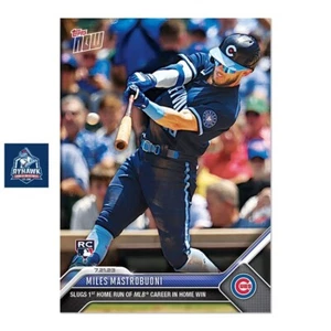 2023 Topps Now #596 Miles Mastrobuoni RC Rookie 1. MLB HR Chicago Cubs in der Hand - Bild 1 von 3