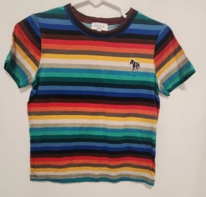 Paul Smith Junior Kids Size 5 Patch Multicolored Striped Short Sleeve T-shirt - Picture 1 of 6