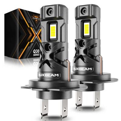 AUXBEAM Q30 H7 LED Headlight High/Low Beam Bulbs 110W 24000LM Bright White 6500K - Image 1 of 4