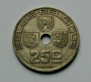 1938 Belgie-Belgique (BELGIUM) Coin - 25 Centimes -  Leopold III