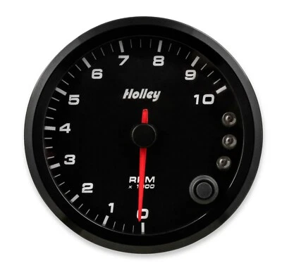 Holley 3-3/8" Analog Style Tachometer 0-10K w/Internal Shift Light w/Holley Logo - Image 1 of 4