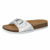 Camprella Damen Tieffußbettpantoletten Sandalen Clogs in Türkis