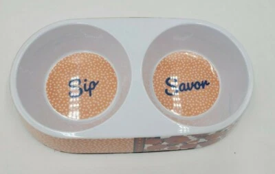 Whisker City - Melamina DD DBL Bloque Floral Gato Cuenco - 24 FL Oz - Nuevo Foto 1 de 4