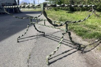 Table Basse Fer Forgé Patine XIXeme Ancien Jardin Terrasse Expédiée sans Verre - Photo 1/4