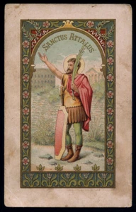 old holy card litho S.ATTALUS M. 19 Th. St. augustin - Picture 1 of 1
