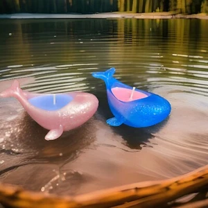 Resin Iridescent Whale Scented Candle Listing is for Both - Picture 1 of 5
