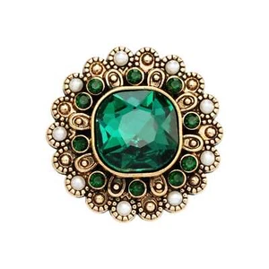 5pcs Vintage Style Metal Buttons with Gemstone Retro Craft Sewing Decor 18/23mm - Picture 1 of 8