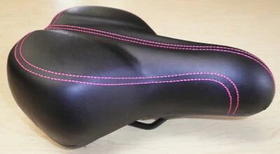 CIONLLI NEGRO CON COSTURAS ROSAS CONFORT BICICLETA SILLÍN/ASIENTO PIEZAS 561-1 Foto 1 de 4
