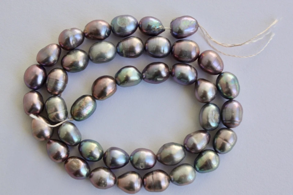 BR129 Zuchtperlen Strang Süßwasser Perlen Schmuck Kette Halskette barock - Bild 1 von 1