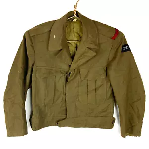 Vintage US Army Wool Battle Dress Jacket Size 34R Brown Distressed 1940s-50s - Bild 1 von 10