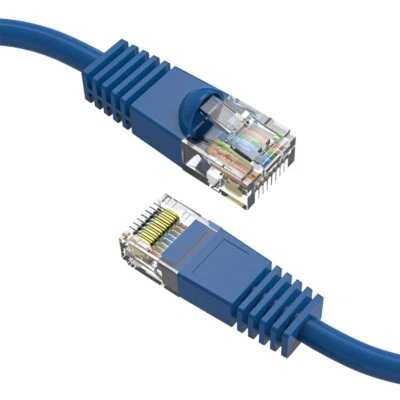 0.5FT Cat5E RJ45 Ethernet LAN Network UTP Snagless Patch Cable Pure Copper Blue - Image 1 of 4