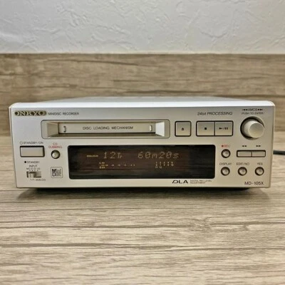 Système audio haute vitesse ONKYO MD Mini Disc Recorder MD-105X argent d'occa... - Photo 1/3