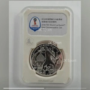 France Sochi 2018 Soccer World Cup Russia Kicking Ball Silver Coin 10 Euros 1 - Picture 1 of 2