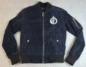 The Jacket Maker Ava MA-1 Women's Leather Suede Navy Blue Full Zip Size XS - Picture 1 of 9
