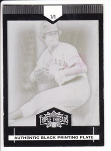 2007 Topps Triple Threads 102 Bruce Sutter Black Printing Plate 1/1 Chicago Cubs