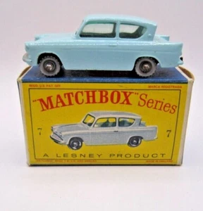 Vintage Matchbox #7B Ford Anglia w/ SPW's Mint in D-box - Picture 1 of 6