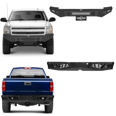 Fit Chevrolet Silverado 1500 2007-2013 Full Width Steel Front Bumper Rear Bumper Foto 1 de 4