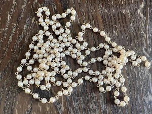 M Haskell Japan Lucite Pearl Rosary Bead Chain 6 Feet Continuous Strand Lot - Picture 1 of 3