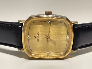 OROLOGIO MECCANICO SVIZZERO VINTAGE RARO LUSSO PLACCATO ORO DA UOMO ""JOSMAR"" CON PIETRE - Foto 1 di 10