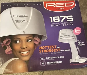 Red by Kiss Professional 1875 Watt Ceramic Tourmaline Hood Hair Dryer (Boxed) - Picture 1 of 3