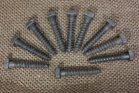 3/8” Square Head 10 Lags Bolts 1/4" X 1 1/2” Black Steel Screw Blacksmith rustic Cover