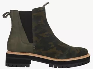 TOMS Womens Forest Green & Black Camouflage Dakota Ankle Boots Size 8 - Picture 1 of 8