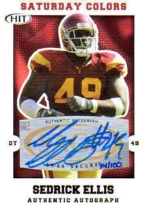 2008 Sage HIT Secure USC Trojans/New Orleans Saints Sedrick Ellis Auto #74/100 - Picture 1 of 3