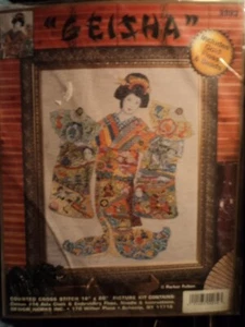 Design Works Geisha Asian Counted Cross Stitch Kit #9993 NEW 16x20 - Picture 1 of 2