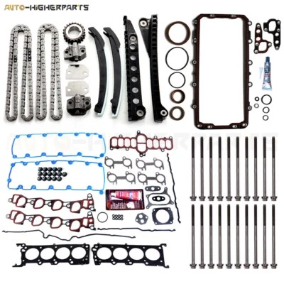 Juego completo de juntas de cadena de distribución pernos de cabeza para Ford F-150 F-250 1997-1998 5,4 L Foto 1 de 4