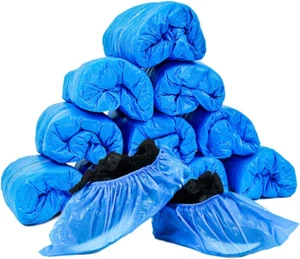 100 Pack (50 Pairs) Disposable Plastic Shoe Covers & Boot Covers Waterproof Non- - Picture 1 of 7