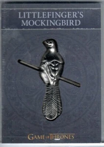 GAME OF THRONES SEASON 4 H6 HOUSE LITTLEFINGER'S MOCKINGBIRD SHIELD PIN 009/300 - Picture 1 of 2