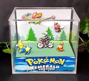 Pokemon Emerald - 3D Cube Handmade Diorama - Video Games - Shadowbox - Picture 1 of 6