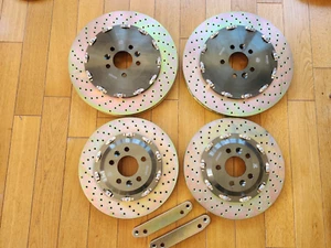 FERRARI 360 430 F430 BRAKE KIT BRAKE DISCS ROTORS AP 9660 CNC BELLS BRACKETS - Picture 1 of 7