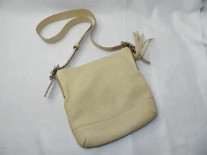 COACH 1427 Legacy Medium Slim Shoulder Bag Beige Pebble Leather - Picture 1 of 9