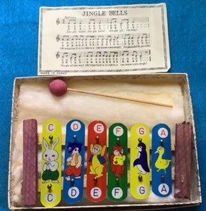 Mid Century Child’s Christmas Xylophone With Jingle Bells Sheet Music Japan - Picture 1 of 3