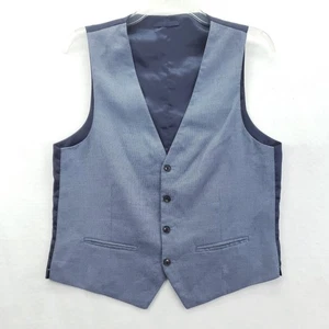 JOE Joseph Abboud Vest Waistcoat Mens 44R Blue Formal Body Fit Slim Adjustable - Picture 1 of 13