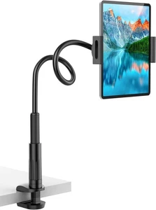 Tablet Stand Holder for Bed, Gooseneck Mount with Adjustable Flexible black - Picture 1 of 7