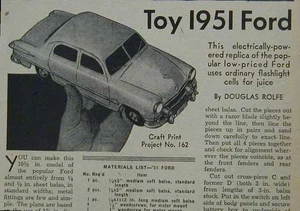 Ford Sedán 1951 Motorizado Años 50 Cómo Construir Planes Alimentado por Batería - Imagen 1 de 2